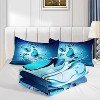3Pcs Blue Butterfly Comforter Set Twin Size – Flying Butterfly Bedding with 1 Comforter & 2 Pillowcases, Glitter Water Print Quilt Set for Girls - 2 of 4
