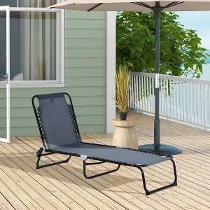 TiramisuBest Set of 2 Zero Cravity Lounge Chairs,Outdoor Patio Folding Recliners for Pool Beach with Pillow and Cup Holder, Black - 1 of 4