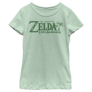 Girl's Nintendo Legend of Zelda Link's Awakening Palm Logo T-Shirt - 1 of 3