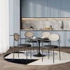 LeisureMod 5-PC Dining Set - 36" Round Dining Table Sintered Stone Top & Black Pedestal, 4 Velvet Dining Chairs in Black Steel Legs - 2 of 4