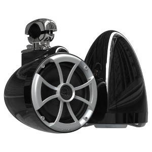 Wet Sounds ICON 8-B SC V2 MINI - Black ICON8 - ICON Series 8" Coaxial Tower Speakers, Pair with Stainless Swivel Mini Clamps (pair) - 1 of 4