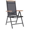 Garden Chair Set of 6 Black Plywood Standard Foldable vidaXL - 3 of 4