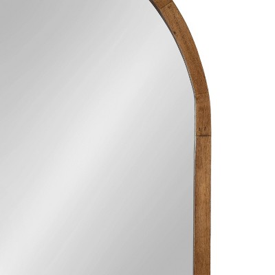 Hutton Modern Farmhouse Full-Length Arched Wood Mirror in Rustic Brown