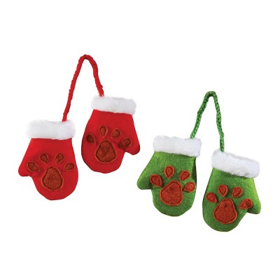 Gallerie II Santa Paws Pair Mittens Ornament A/2