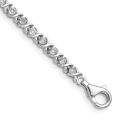 Black Bow Jewelry .5 Carat Hugs and Kisses Diamond Tennis Bracelet in Silver - 7 Inch