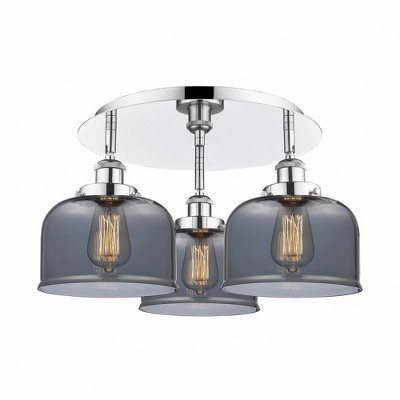 Bell - 3 Light Flush Mount In Art Deco Style-9.25 Inches Tall and 19.75 Inches Wide