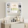 MaseiKar Bathroom Wall Cabinet with Mirror, Mirrored Over The Toilet Storage Cabinet with Adjustable Shelves, White - 2 of 4