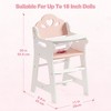 ROBOTIME Doll Furniture, Doll High Chair with Seat Belt, Accessories and Movable Tabletop for 18-20 Inch Dolls, White, 11"*9.8"*20" - 4 of 4