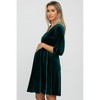 Pinkblush Green Velvet Wrap Front Babydoll Maternity Dress - 2 of 4