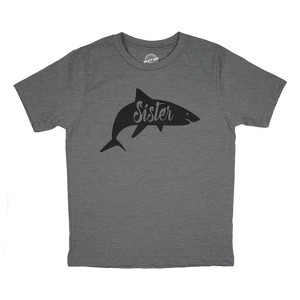 Youth Sister Shark T Shirt Funny Beach Summer Vacation Family Tee For Kids - Crazy Dog Youth T Shirt - 1 of 4