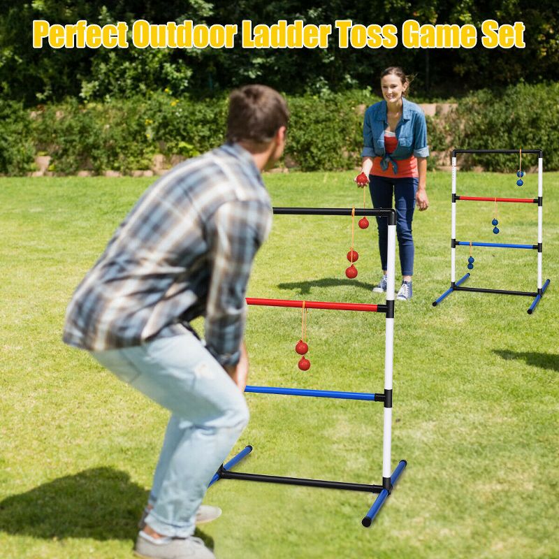 Costway Ladder Ball Toss Game Set Indoor Outdoor W/6 Bolas Score Tracker Carrying Bag, 2 of 11
