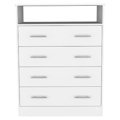 NicBex 4 Drawer Dresser for Bedroom with 1 Open shelf,Chest of Drawers with White Metal Handle,Storage Dressers for Bedroom