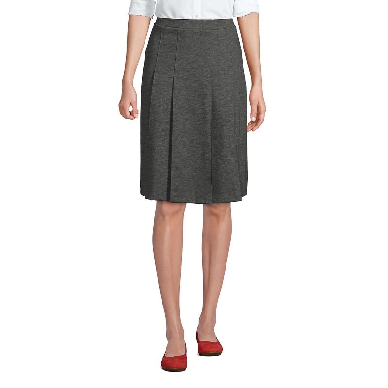 Lands' End Lands' End School Uniform Women's Ponte Pleat Skirt, 2 of 3