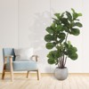 4-Foot Faux Fiddle Leaf Fig Tree in Pot, Artificial Fiddle Leaf Fig Tree with 72 Leaves in Pot, Fake Green Plant for Indoor Outdoor Home Living Room - 3 of 4