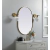 Elegant Lighting Metal Frame Oval Mirror 24x36 Inch in Brass - 3 of 4