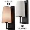 Claxy Black Wall Sconces Sets of Two Modern Fabric Shade Wall Lamps for Bedroom - 4 of 4