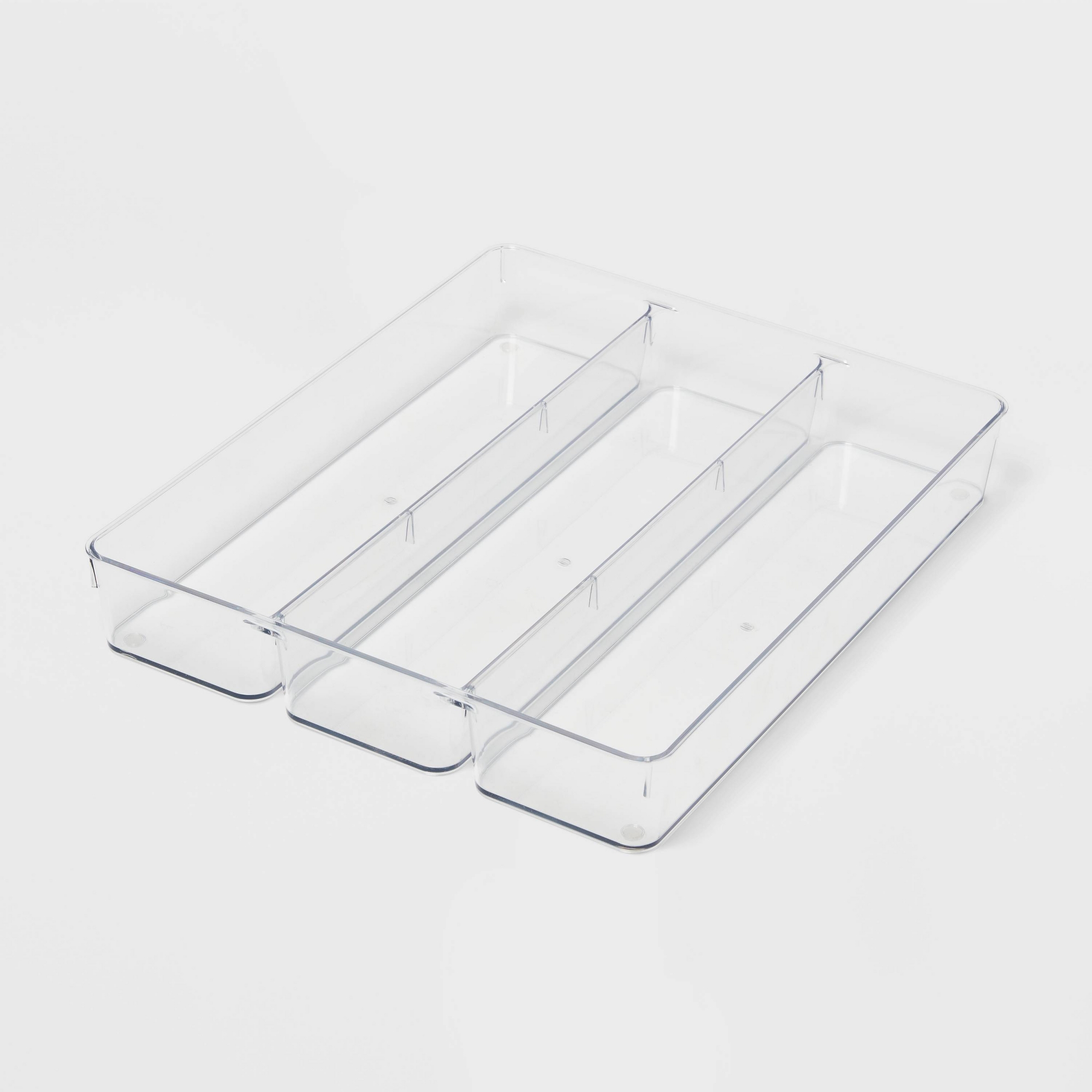 3 Compartment Plastic Drawer Flatware Organizer - Brightroom™