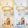 Modern Wagon Wheel Chandelier 2 Tier Farmhouse Chandeliers,Ceiling Pendant Light Fixture for Kitchen Entryway Dining Living Room - 2 of 4