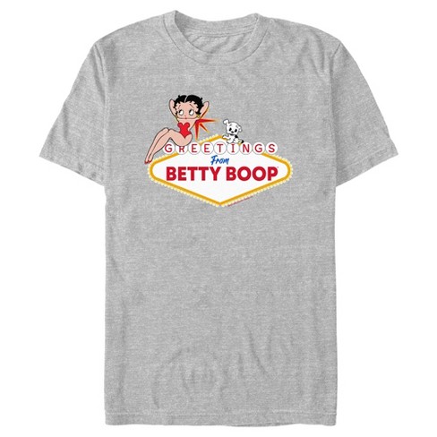 Men's Betty Boop Greetings From Betty Boop T-shirt - Athletic Heather -  Small : Target