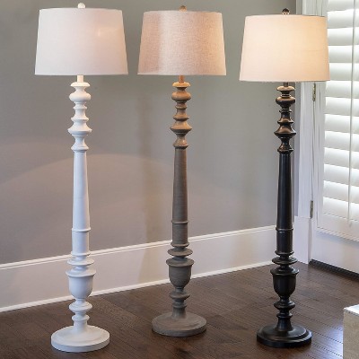 Benjamin 59.5" Satin Black Resin Floor Lamp