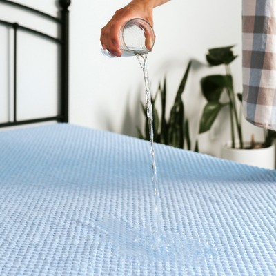 Aere Crystal Blue Cooling Waterproof Queen Mattress Protector
