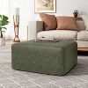 Okak Modern Comfortable Square Ottoman Bench Side Table Soft Upholstered Footrest Stool for Living Room, Hallway, Bedroom, Entryway, Green - 2 of 4