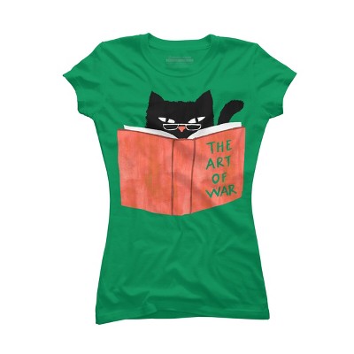 Junior's Design By Humans Diabolic cat By radiomode T-Shirt