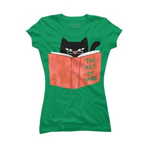 Junior's Design By Humans Diabolic cat By radiomode T-Shirt - 1 of 3
