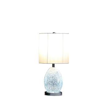 20" Niels Mirror with Nightlight Glass Metal Table Lamp Silver - Ore International
