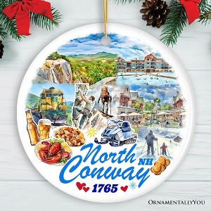 North Conway Scenic Adventure Ornament, New Hampshire White Mountain Charm and Christmas Gift and Souvenir| OrnamentallyYou - 1 of 4