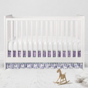 Bacati - Isabella Paisley Aqua/Lilac/Purple 3 Layer Crib/Toddler Bed Skirt - 1 of 4