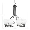 Toltec Lighting Capri 8 - Light Chandelier in  Dark Granite with 5" White Linen  Shade - 2 of 2