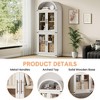 71.4 in Tall Arched Bookshelf with Doors and Drawers - 15.83 in Depth Wooden Display Cabinet, Farmhouse Rounded Bookcases for Living Room & Kitchen - 4 of 4