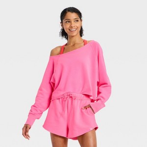 Women's French Terry Off-The-Shoulder Sweatshirt - JoyLab™ - 1 of 3