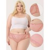 Agnes Orinda Women's Plus Sheer Lace Trim High-Rised Solid Briefs Stretchy Underwear - 3 of 4