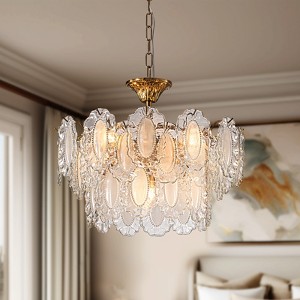 20 in. Modern Luxury Gold Chandelier, Elegant Round Pendant Light Fixture for Dining Room Bedroom - 1 of 4