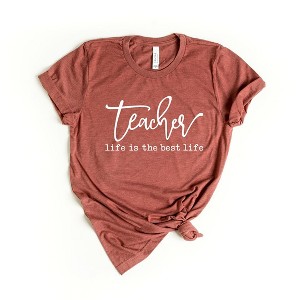 Simply Sage Market Women's Teacher Life Is The Best Life Short Sleeve Graphic Tee - 1 of 3