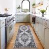 Vintage Floral Distressed Washable Rug - Soft, Stain-Resistant Low Pile Carpet with Non-Slip Backing for Bedroom, Living Room & Office - 2 of 4