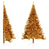 vidaXL Artificial Half Christmas Tree White PVC, Steel 59.1 in high - Gold 7 x 4 ft - 2 of 4