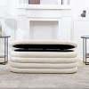 NicBex Modern 49" Storage Bench Oval Accent Stools with Boucle Fabric for Bedroom and Entryway - 3 of 4