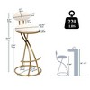 Kumasinova Counter Height Bar Stools Set of 2, Faux Leather Upholstered Counter Stools with S-Shaped Metal Frame, Modern Dining Chairs with Footrest - 2 of 4