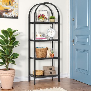 MAYEERTY 4-Tier Bookshelf, Arched Bookcase Display Rack with Storage Shelves - 1 of 4