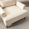 Sapphtopaz 1pc Accent Chair Upholstered Lounge Chair with Elegant Circular Armrests Roman Column Legs, Ergonomic Lumbar Support Living Room Chair - 2 of 4
