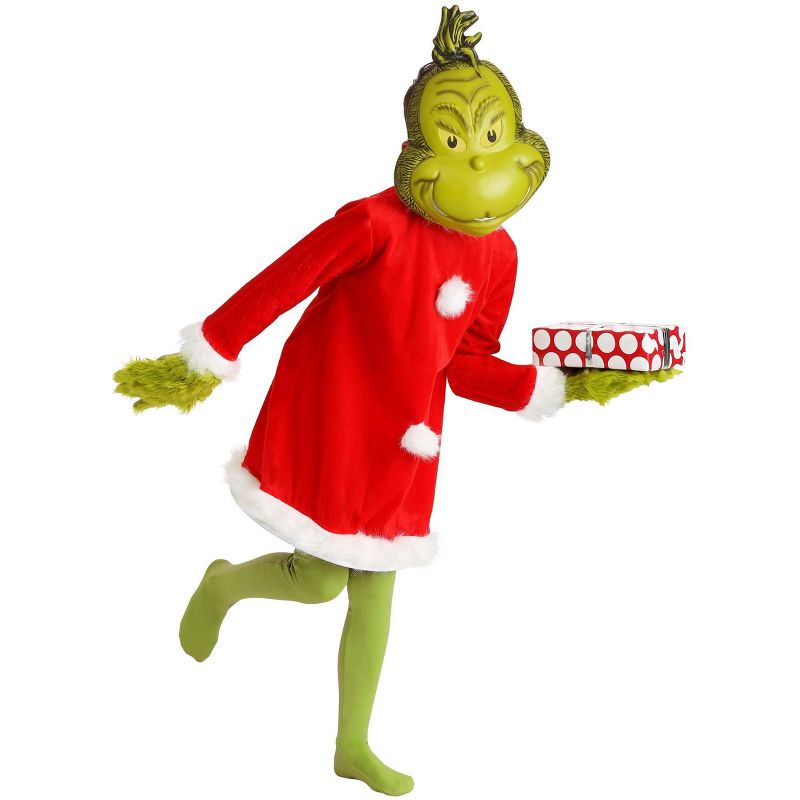 HalloweenCostumes.com The Grinch Santa Deluxe Costume with Mask for Kids, 5 of 6