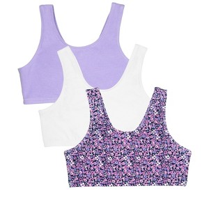 Fruit of the Loom Girls' Built Up Sports Bra 3-Pack - 1 of 4