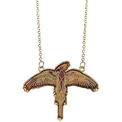Harry Potter Flying Companion Fire Phoenix Fawkes Necklace