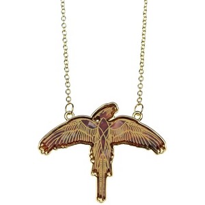 Harry Potter Flying Companion Fire Phoenix Fawkes Necklace - 1 of 4