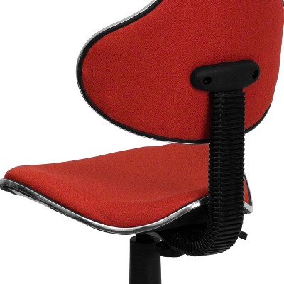 Red Low Back Polyester Swivel Task Chair