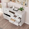 FUFU&GAGA Modern Wooden Dresser Chest of Drawers: Deep Grain, Metal Handles, Organized Bedroom Storage - 2 of 4