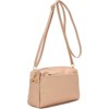 BEAFUP Triple Zip Small Crossbody Bag - Faux Leather Shoulder Bag with Gold Tone Hardware and Adjustable Strap - Zipper Closure for Everyday - 2 of 4